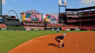 FPV Third Base at Busch Stadium | Cardinals Fans At Bat - Batting Practice