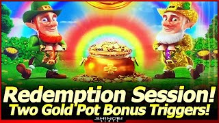 BIG WIN Bonus in Wild Lepre'Coins Double Luck Slot! Redemption Session with Two Gold Pot Triggers! screenshot 3