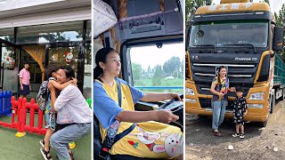 Helping out the flood affected people | Beautiful Female truck driver