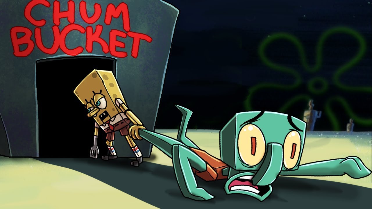 Minecraft - 6 AM AT THE CHUM BUCKET - Spongebob Animatronic! 