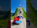 Cartoon Cars &amp; Bus vs Low Pipes - BeamNG.drive