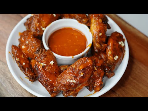 AIR FRYER GALIC BUFFALO CHICKEN WINGS RECIPE #wings #airfryerwings