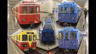 Выставка ретровагонов метро на станции Партизанская