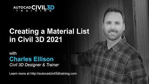 Creating a Material List in Civil 3D 2018, 2019, 2020, 2021