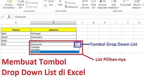 Cara Membuat Dropdown List Dengan Data Validation Excel