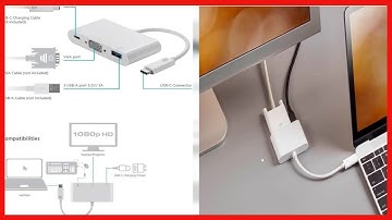 Monoprice 115243 USB-C VGA Multiport Adapter - White, With USB 3.0 Connectivity & Mirror Display