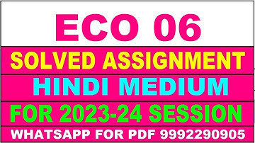 eco 06 solved assignment 2023-24 | eco 6 solved assignment in hindi 2024 | eco 6 2024