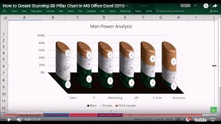 how to make a 3D Pillar Chart  infographic chart in Excel 2016
