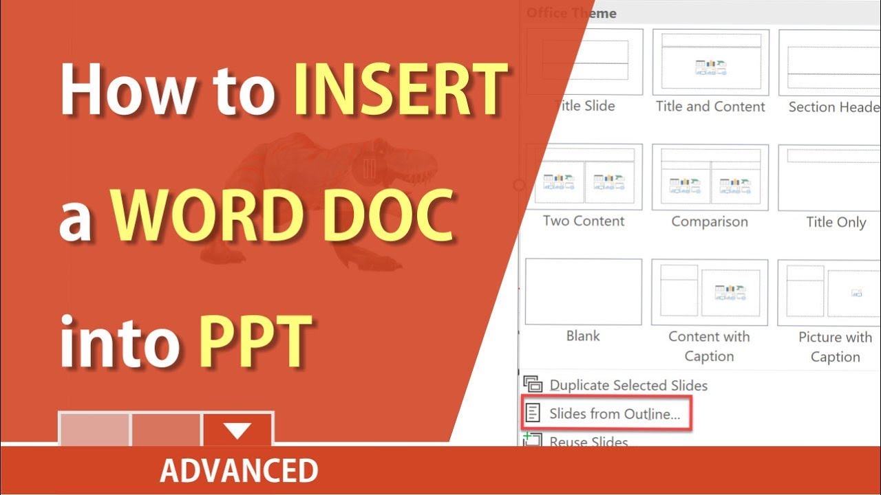 insert powerpoint presentation into word document