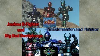 Juukou B-Fighter and Big Bad Beetleborgs Transformation and Finisher