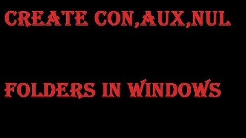 Create CON Folder In Windows