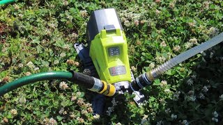 Testing 18V Ryobi Transfer Pump for Garden Irrigation