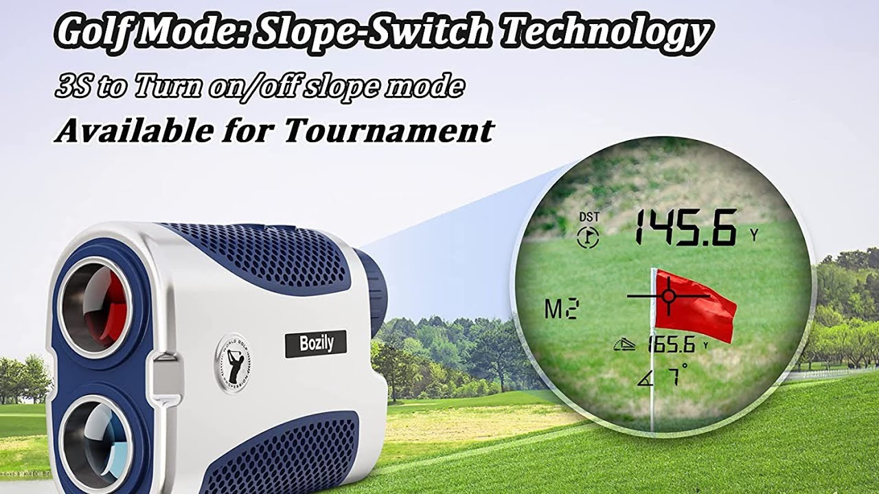 BOZILY Entfernungsmesser Golf Jagd 1500 Y/M Laser Rangefinder 6X