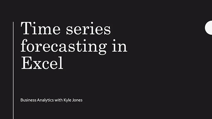 Forecasting Time Series in Excel (Part 1) | Business Statistics