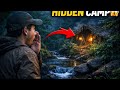 Building a Hidden Survival Camp Beside a Small Forest Stream