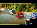 පෙරලුන බස් එක නැවතත් අනතුරට | showrunner multiplayer  | #snow #snowrunner  #srilankabus