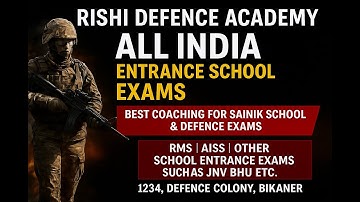 DAY-8 Of Live Topic Coverage Of All the Entrance examination Classes By - The Rishi Academy Bikaner