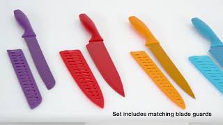 Celebrity Amazon Basics color-coded kitchen 12-piece knife set,6 knives with 6 Blade guards Net Worth
