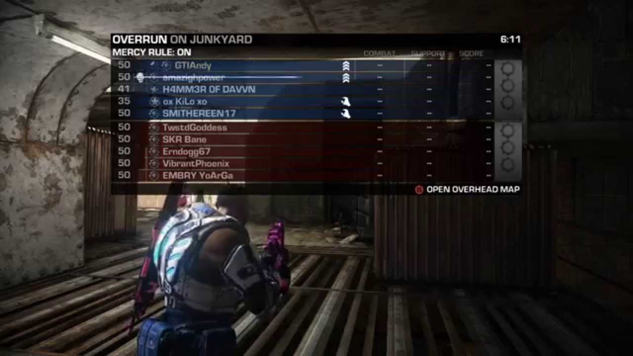 Gears Of War Judgment Overrun - Close Ranked Game On Junkyard