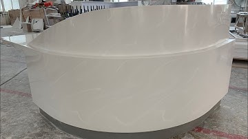 LG Dupont Corian stone rounded reception desk idea unique design