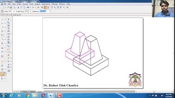COMPUTER AIDED ENGINEERING DRAWING /ISOMETRIC PROJECTION FRUSTUM OF SQUARE PYRAMID/SQUARE BLOCK