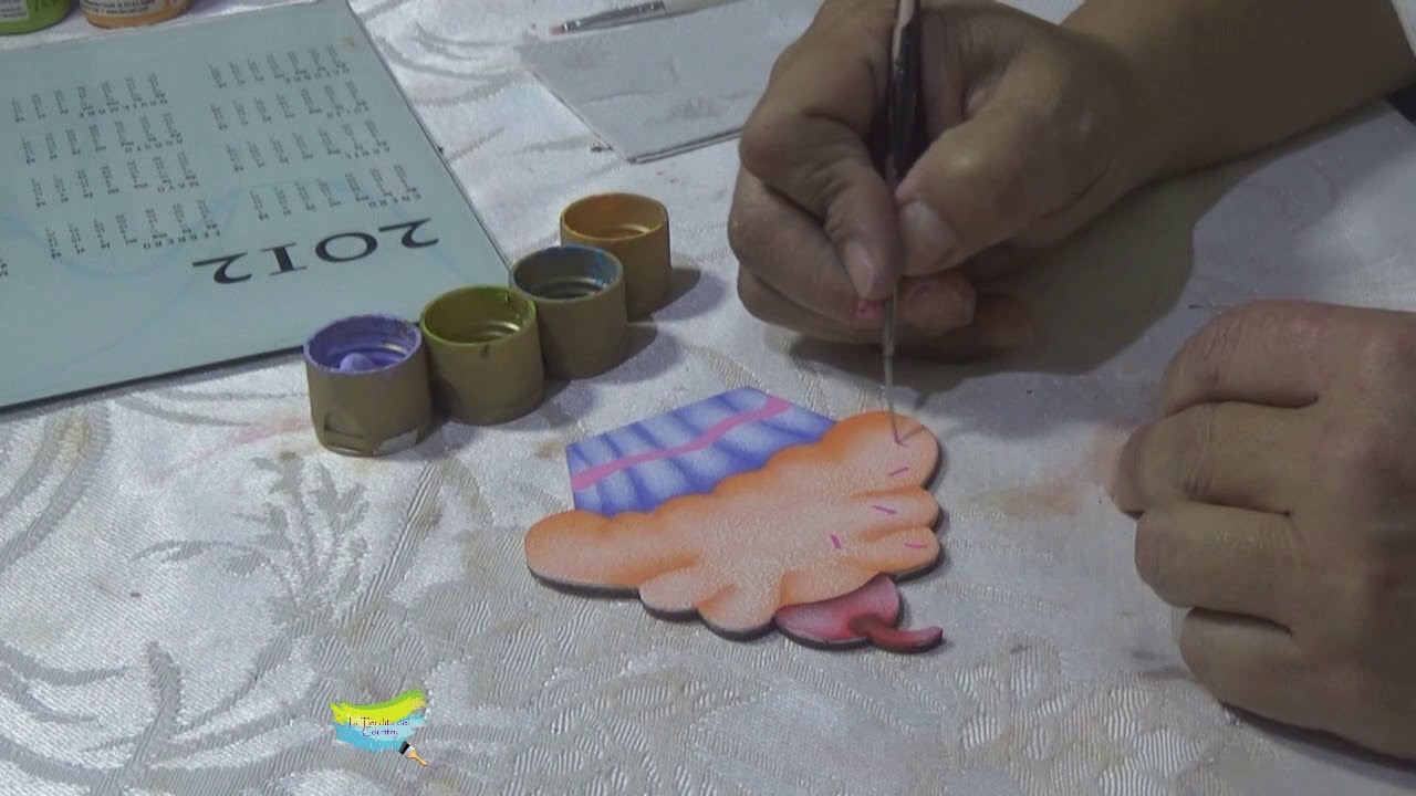 Pintura Country técnica sobre textura Cupcake