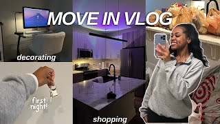 MOVING INTO MY FIRST APARTMENT @ 20 | decorating, shopping, first night