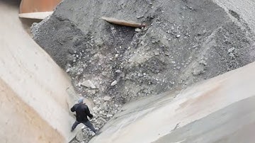 Dangerous Work - Unloading Of Cargo From A Ship, With Rocks Flying Everywhere | Relaxing video