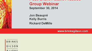Post Grant Patent Practice Group Webinar 20140930 1633 1