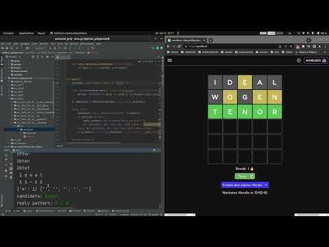 Wordle solver in python Demo [deutsch]