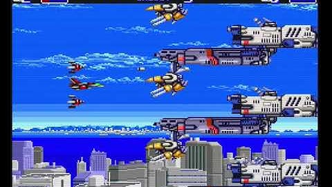 Parallax Scrolling samples - Aero Blasters - pc engine - RGB