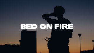 Video thumbnail of "Teddy Swims - Bed On Fire (Lyrics)"
