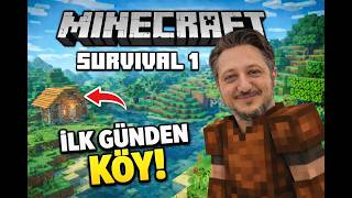 Minecraft Survival 1 - İlk Günden Köy Bulduk ( Efsane Başlangıç !! )