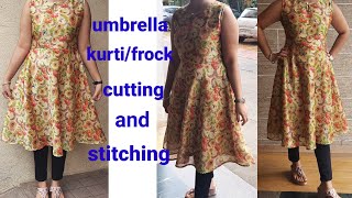 umbrella cut kurti cutting and stitching/umbrella frock cutting/umbrella suit/kurti/frock cutting