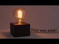 Building an Elegant Table Lamp w/ Edison Bulb | Inspired by The Great Gatsby | Wengé and Brass