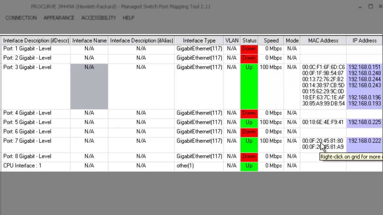 Switch Port Mapping an HP ProCurve 1810G8 Network Switch YouTube