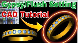 Gypsy Setting | Flush Setting CAD Tutorial | Matrix 9 | #jewellerydesign #tutorial #3dmodeling #cad