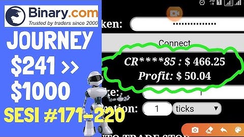 JOURNEY $241 TO $1000 SESI #171-220. BINARY.COM AUTO TRADING BOT TRICK