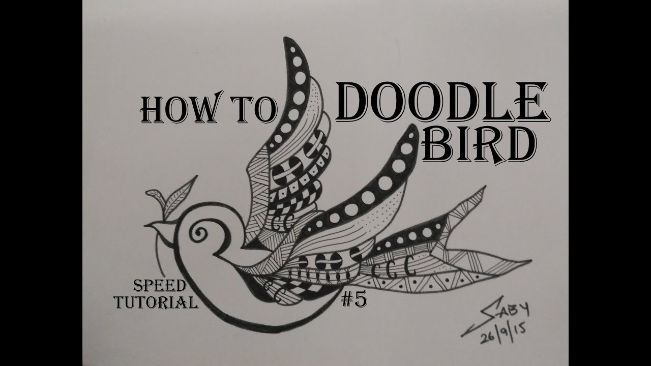 Zentangle Art Tutorial For Beginners Draw Easy Bird Doodle Design