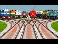 8️⃣ Trains Passing One By One At Railroad Crossing | high speed trains | indian train simulator game