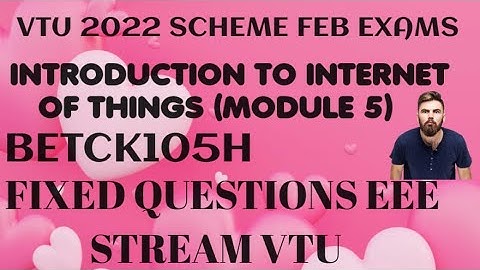 Passing Package Introduction To Internet Of Things | BETCK105H |   Important question | #vtu