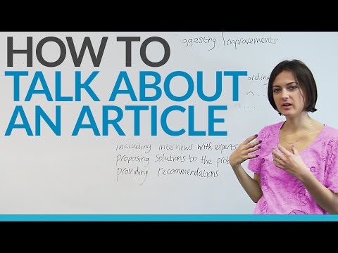 How to talk about an article in English