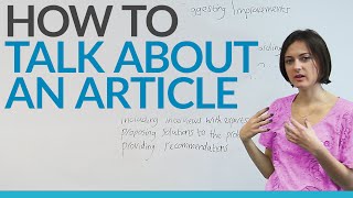 How to talk about an article in English