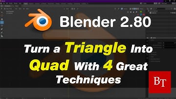 Blender 2.80 Tutorial - Turn A Triangle Into Quad Easily.