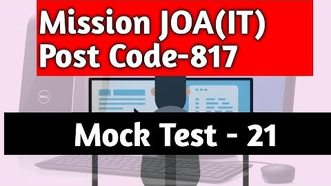 Mission JOA(IT) Post Code-817 | Mock Test-21 | @ThePioneerClasses