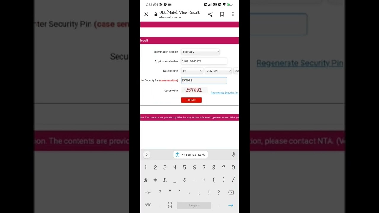my jee main 2022 result 