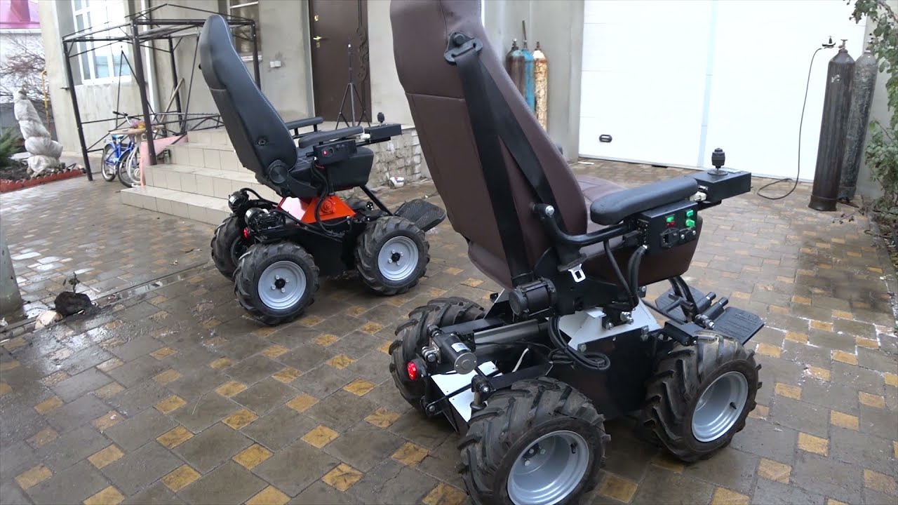 Инвалидная полноприводная электрическая коляска. - YouTube