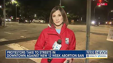 Hundreds march downtown Raleigh over 12-week abortion ban