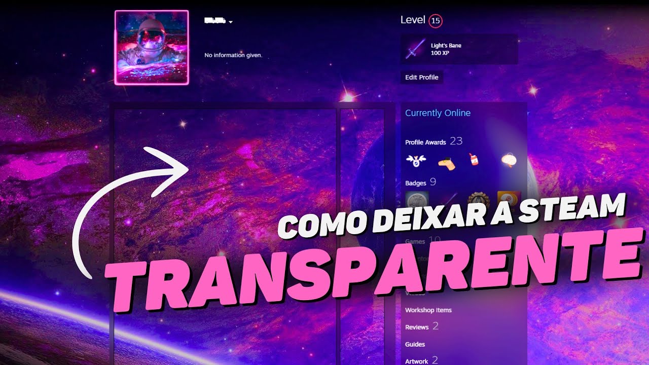COMO DEIXAR O PERIL DA STEAM TRANSPARENTE/INVISÍVEL (GASTANDO POUCO ...