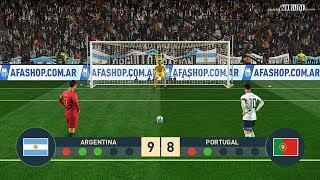 ركلات ترجيح البرتغال ضد الأرجنتين | ميسي ضد رونالدو | تعليق رؤوف خليف | PES 2019